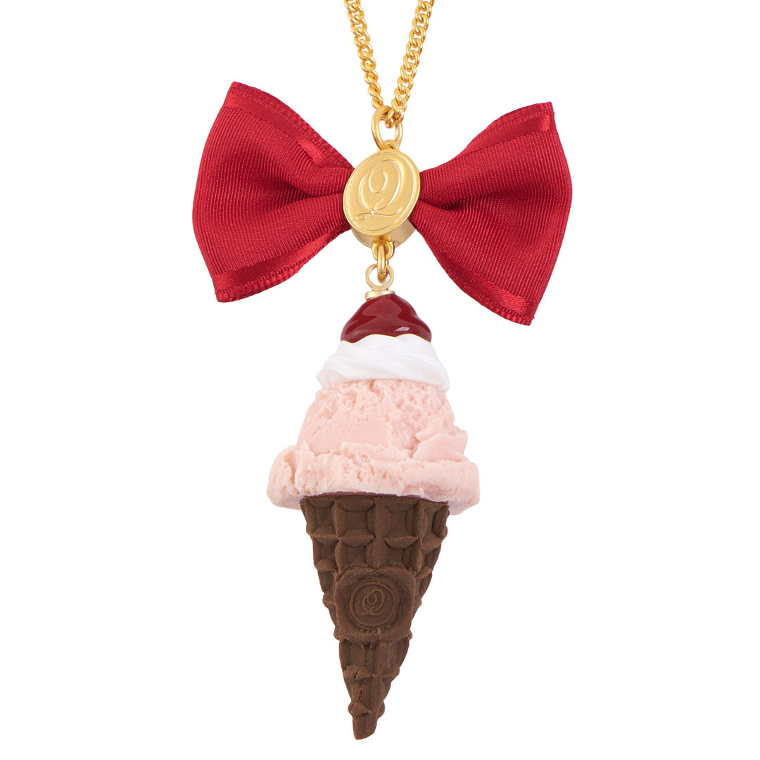 【Online Exclusive】Cherry Whipped Cream Strawberry Ice Cream Necklace【Japan Jewelry】