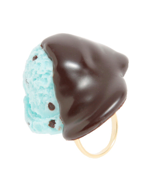 Mint Chocolate Ice Cream with Chocolate Sauce Ring【Japan Jewelry】