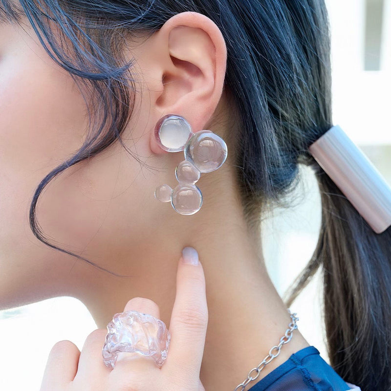 Bubbles Clip-On Earrings (Pair)【Japan Jewelry】