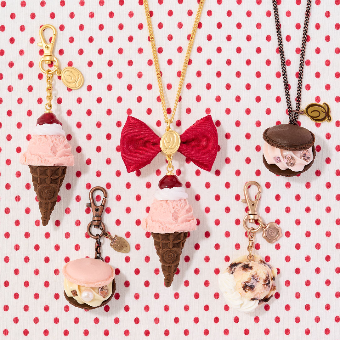 【Online Exclusive】Cherry Whipped Cream Strawberry Ice Cream Bag Charm【Japan Jewelry】