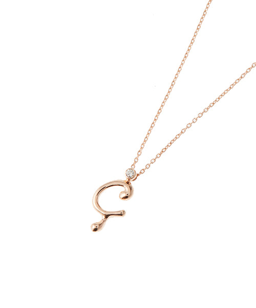 【10K Gold】Melty Initial Necklace【Japan Jewelry】