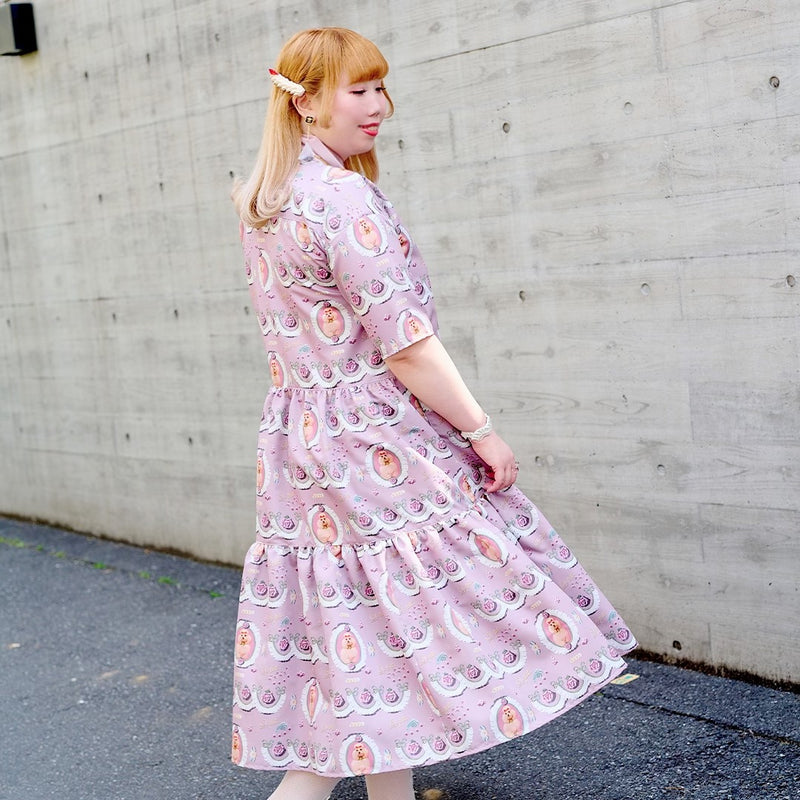 Poodle Cake Tiered Shirtdress (Old Rose)【Japan Jewelry】