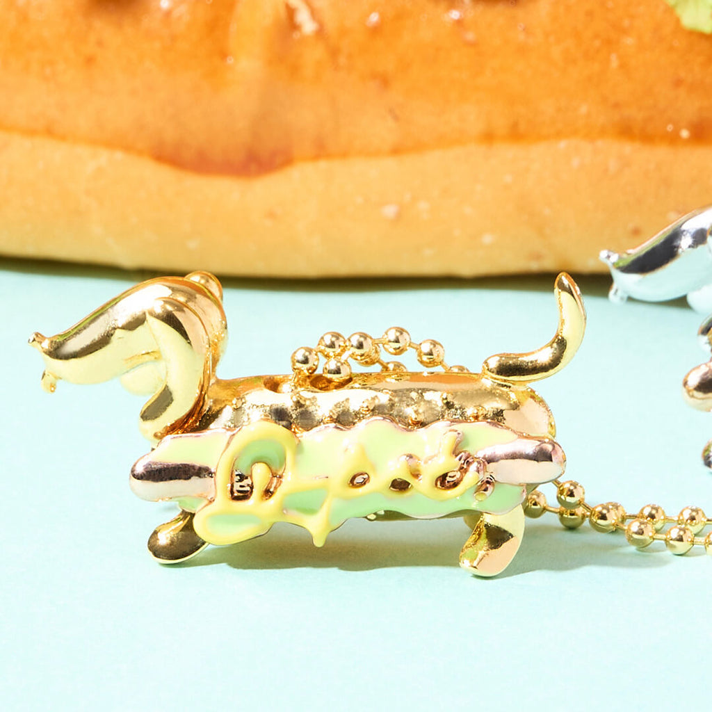 Hotdog Dog Necklace (Gold)【Japan Jewelry】
