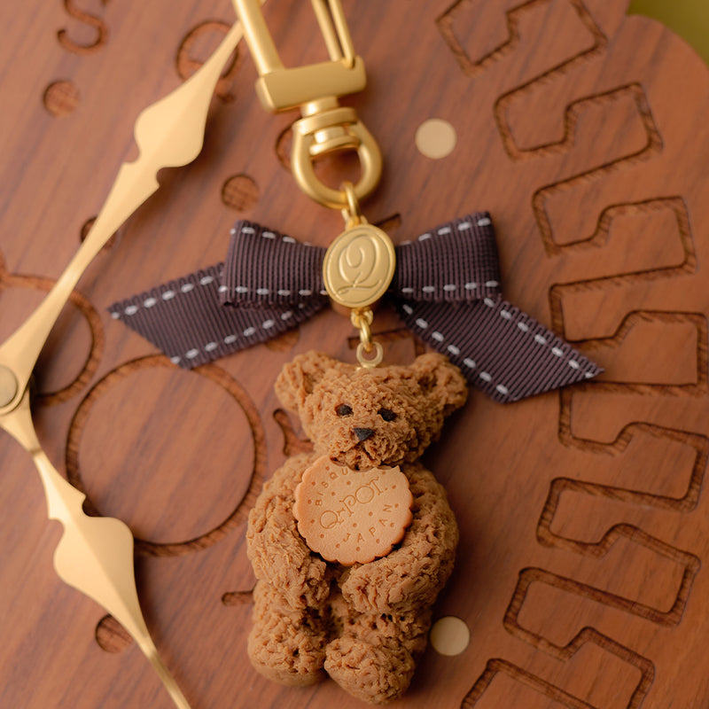 bear with heart bag charm keychain key fob new handmade birthday gift gold  clip