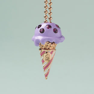 Topping Ice Cream Charm (Blueberry Milk)【Japan Jewelry】