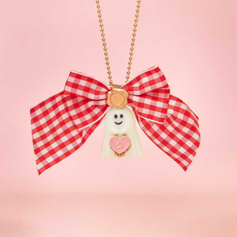 Gingham Check Ribbon Charm (Red×White)【Japan Jewelry】