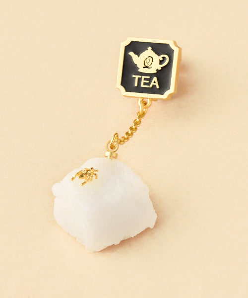 White Sugar for Tea Pierced Earring (1 Piece)【Japan Jewelry】