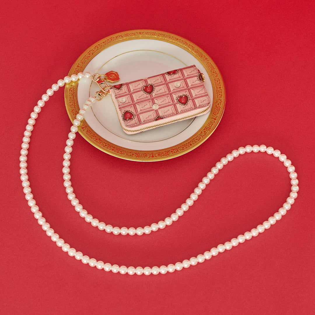 Heart Strawberry Chocolate Compact Zip Around Wallet【Japan Jewelry】
