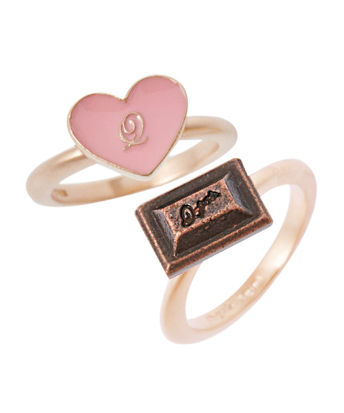 Chocolate Lovers Rings Set (Pink / US5)【Japan Jewelry】