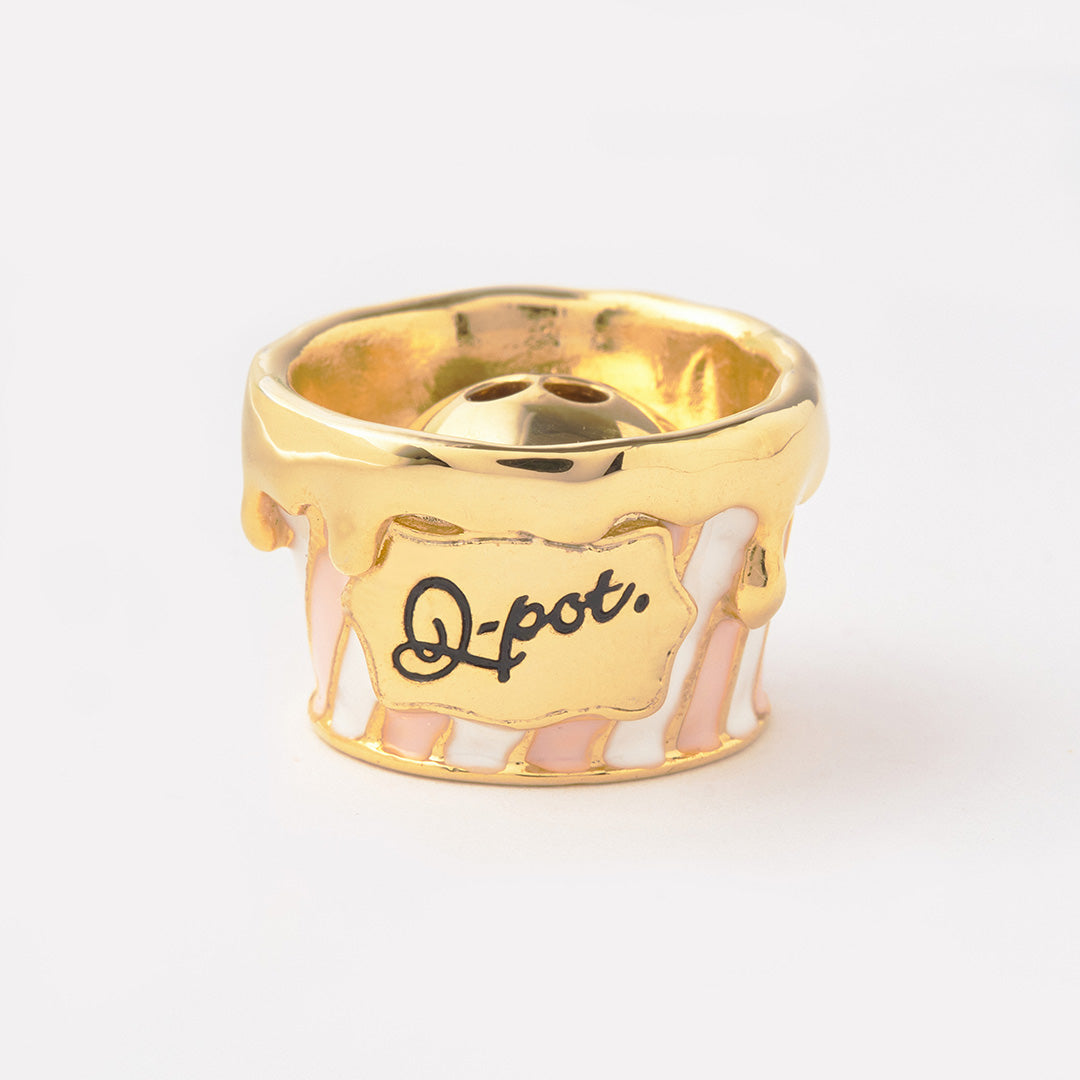 Ice Cream Cup Charm (Light Pink Stripe)【Japan Jewelry】