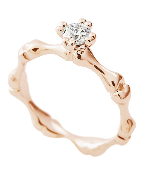 【18K Gold / Order Jewelry】Eternal Bone Diamond Ring【Japan Jewelry】