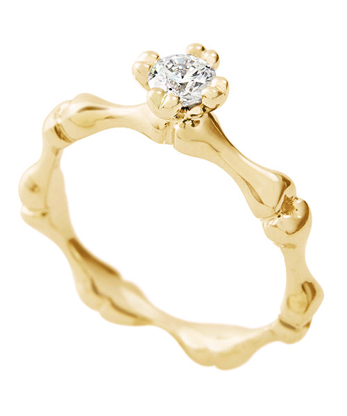 【18K Gold / Order Jewelry】Eternal Bone Diamond Ring【Japan Jewelry】
