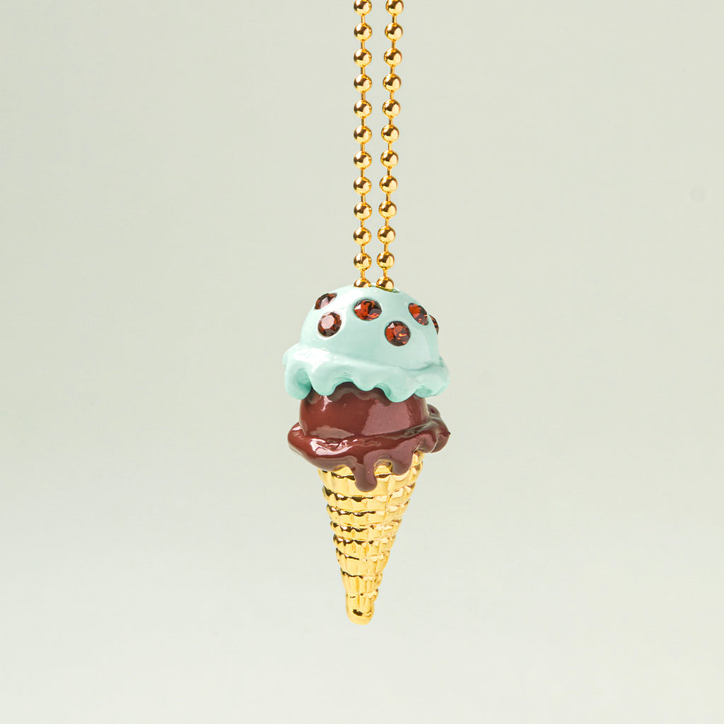 ★ICE CREAM SET★Double Mint & Chocolate Ice Cream Necklace