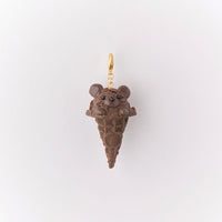 Chocolate Bear Ice Cream Cone Charm【Japan Jewelry】
