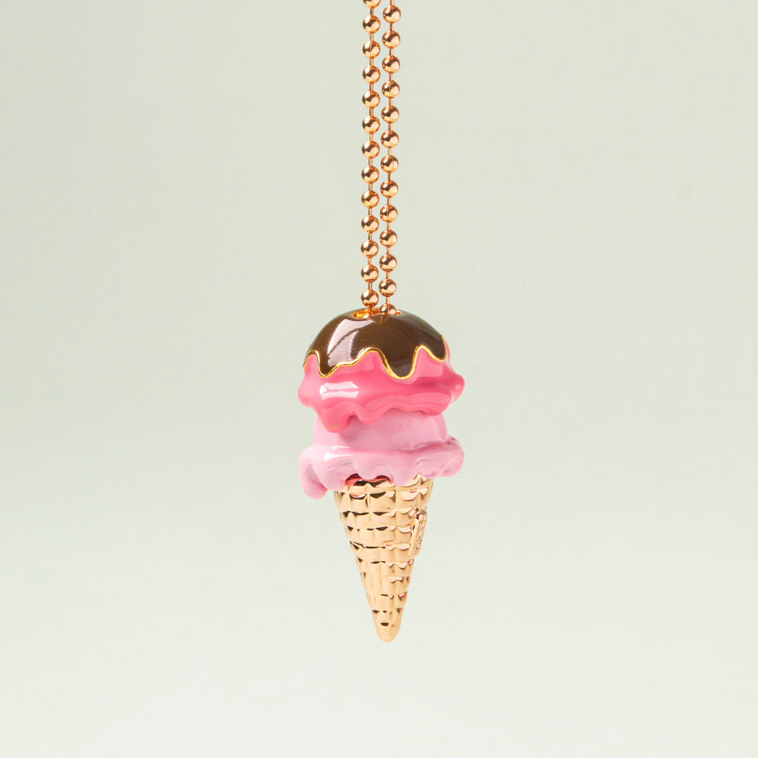 Tooth Ball Chain Necklace (Pink Gold)【Japan Jewelry】