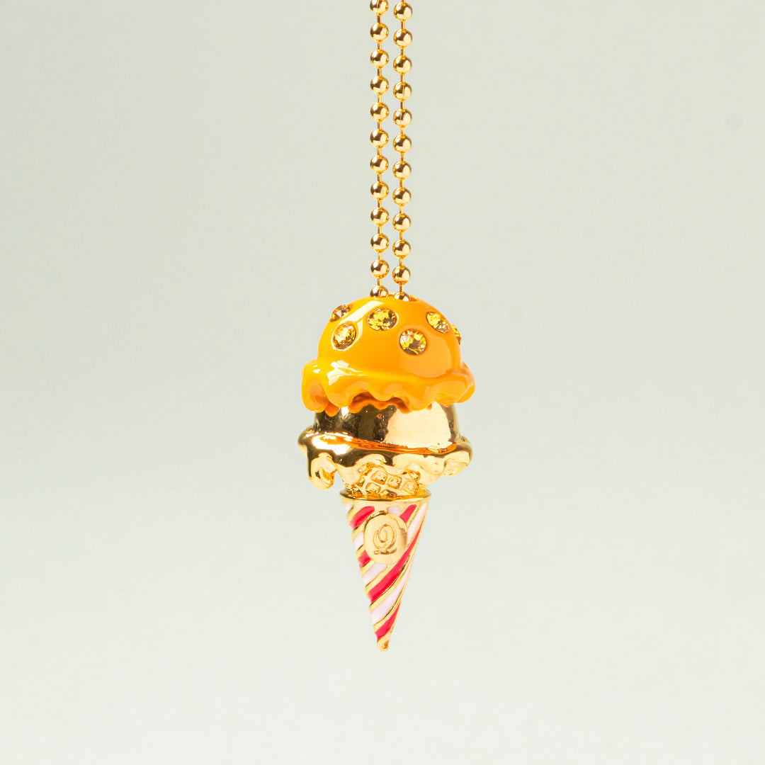 Waffle Roll Cone Charm (Red)【Japan Jewelry】