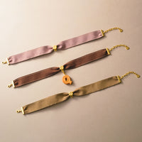 Selectable Happiness Suede Ribbon Choker【Japan Jewelry】