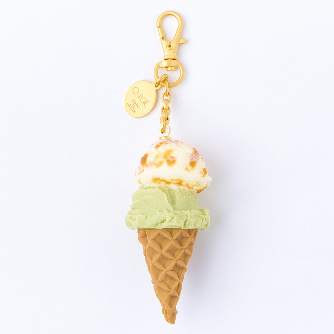 Sea Salt Caramel & Pistachio Double Ice Cream Bag Charm【Japan Jewelry】