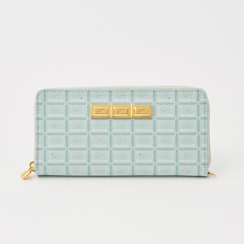 Mint Chocolate Zip Around Leather Long Wallet