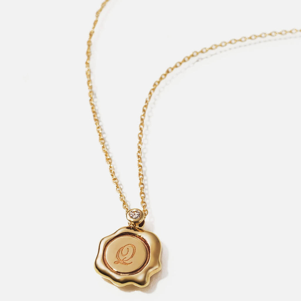 【10K Gold/ Order Jewelry】Initial Seal Necklace