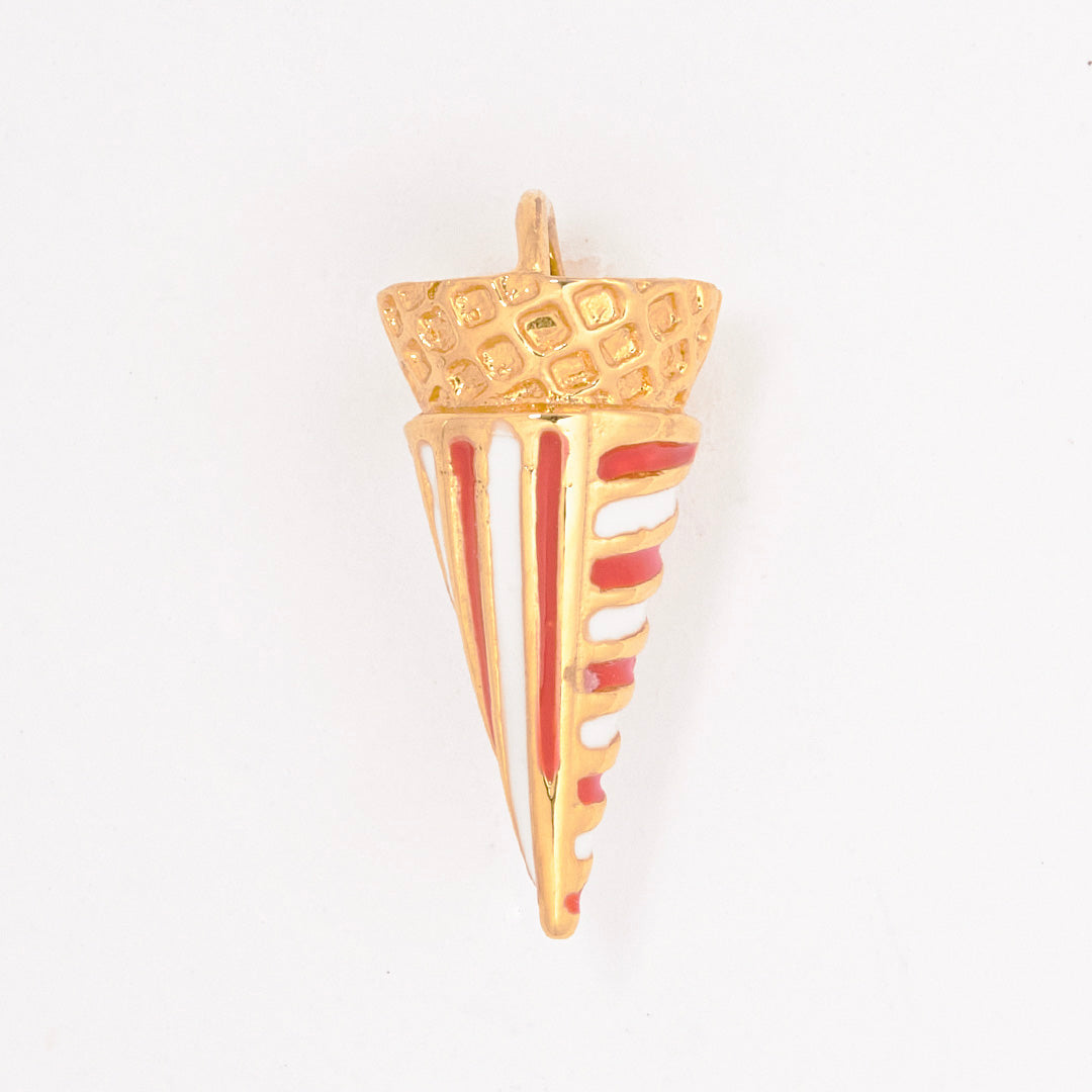 Waffle Roll Cone Charm (Red)【Japan Jewelry】