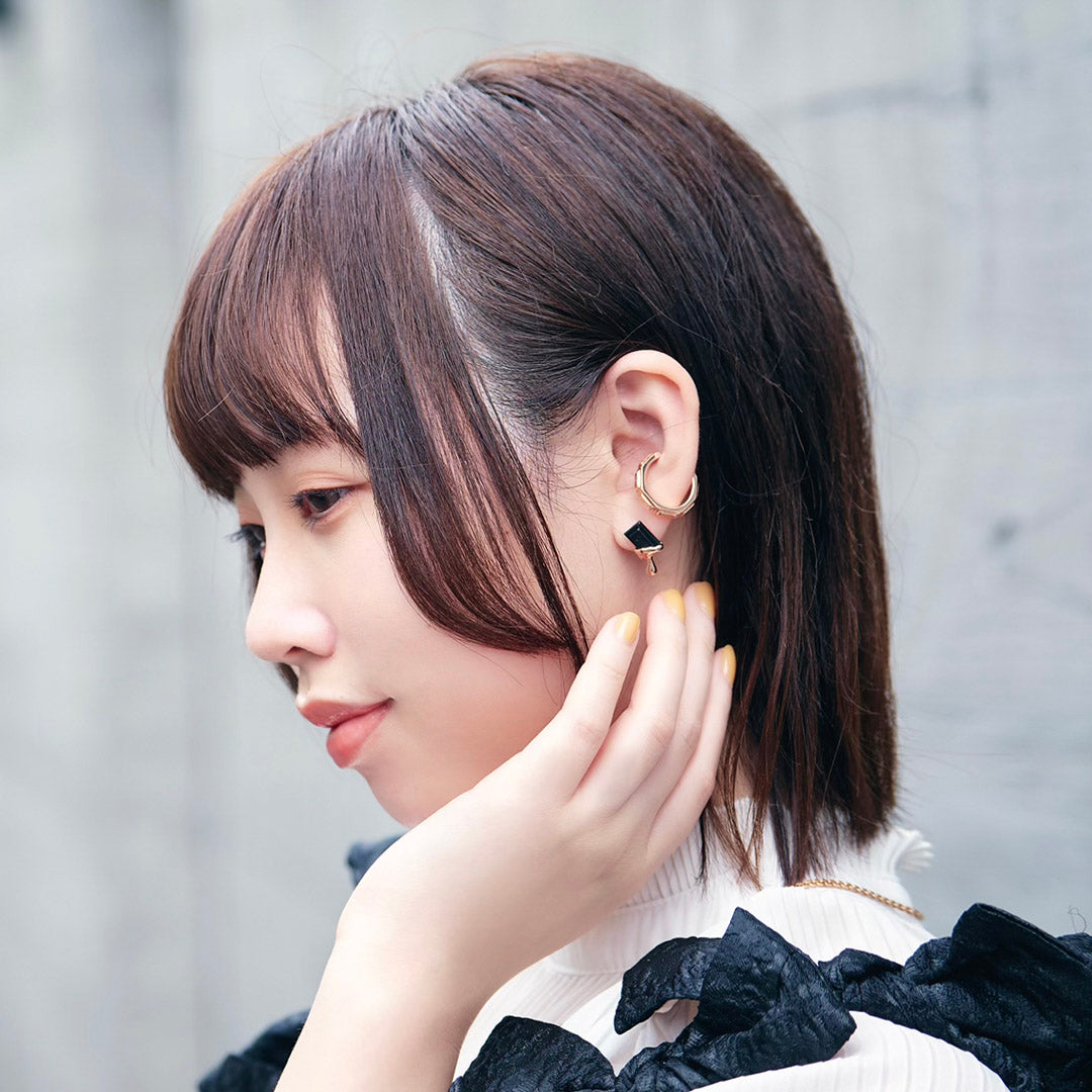 Chocolate Tablet Ear Cuff (Pink Gold)【Japan Jewelry】