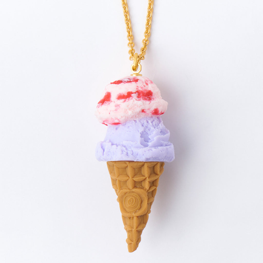 Strawberry Mable & Blueberry Milk Double Ice Cream Necklace【Japan Jewelry】