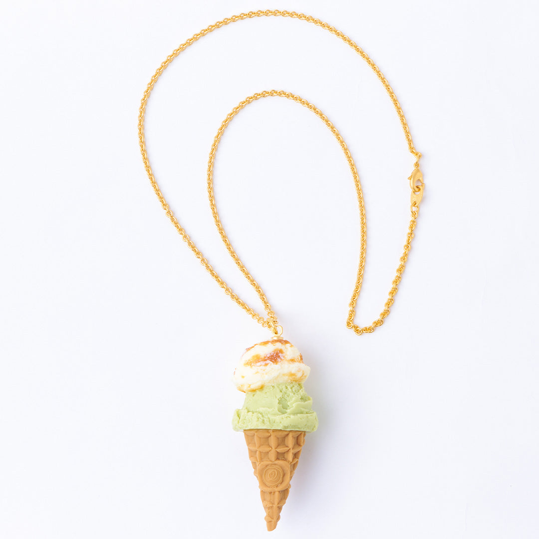 Sea Salt Caramel & Pistachio Double Ice Cream Necklace【Japan Jewelry】