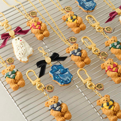 【Harry Potter × Q-pot. collaboration】Hufflepuff Bear Cookie Necklace【Japan Jewelry】