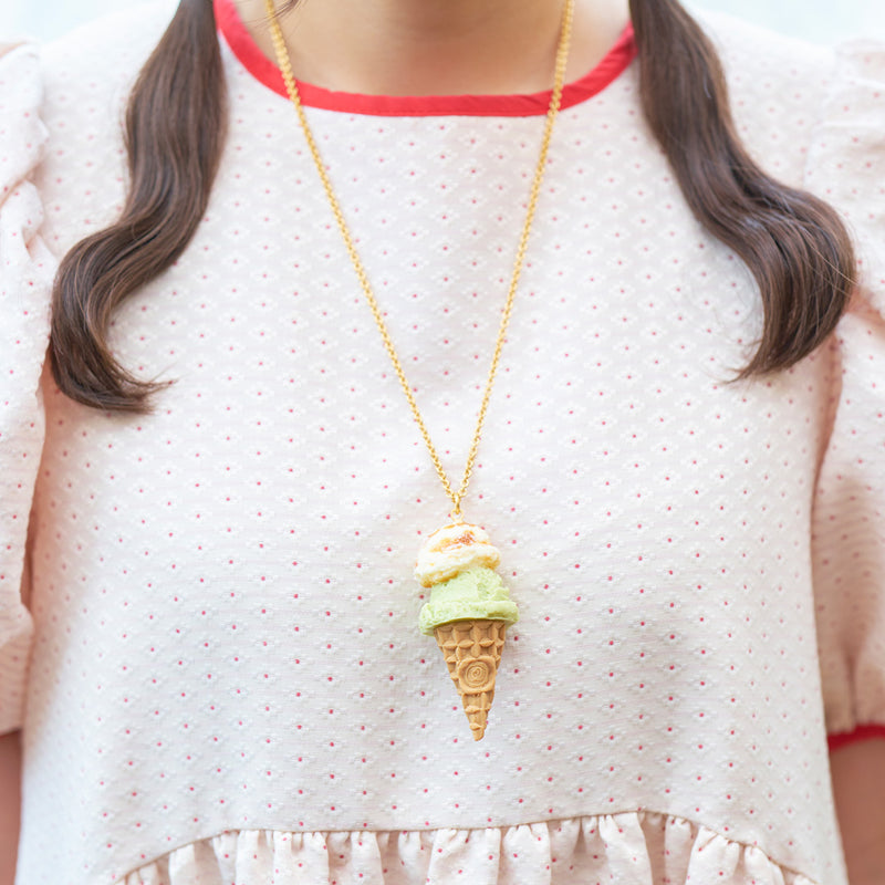 Sea Salt Caramel & Pistachio Double Ice Cream Necklace【Japan Jewelry】