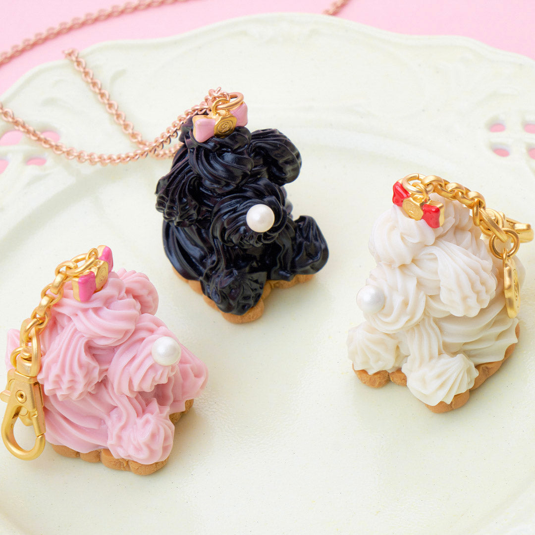 Poodle Cake Bag Charm (Strawberry)【Japan Jewelry】