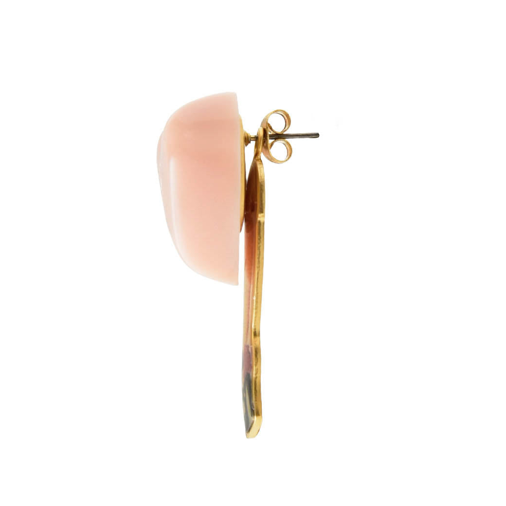 Pink Heart Chocolat Leg Pierced Earring (1 Piece)【Japan Jewelry】