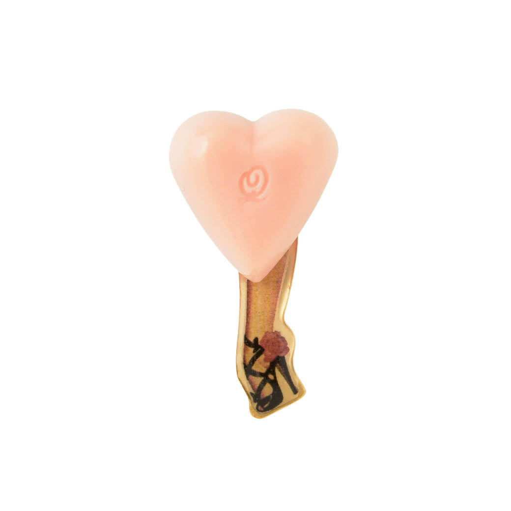 Pink Heart Chocolat Leg Pierced Earring (1 Piece)【Japan Jewelry】