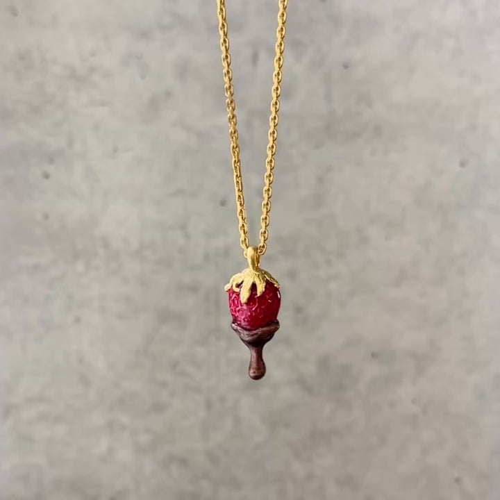 Melty Sliced Strawberry Necklace【Japan Jewelry】