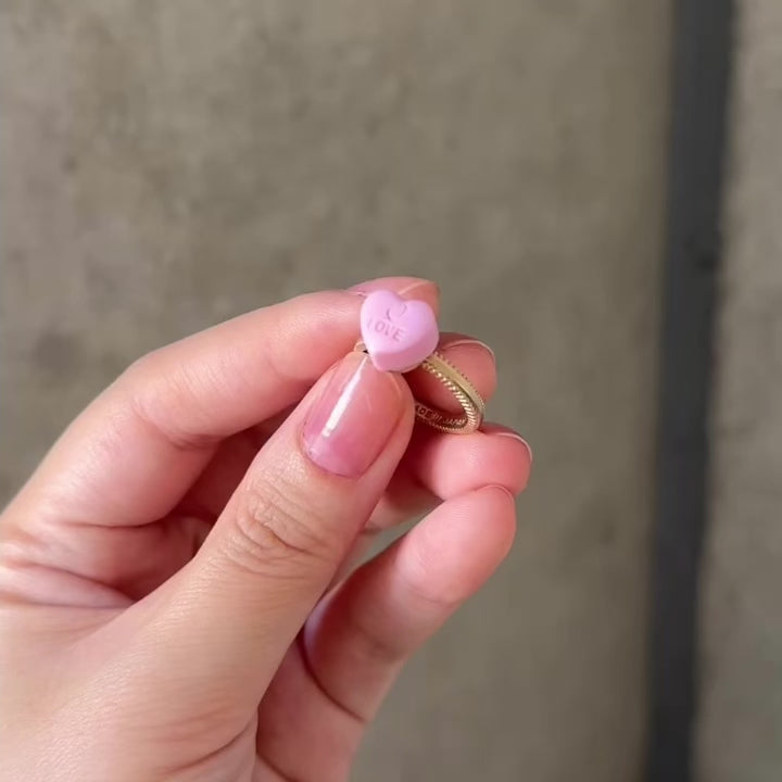 Love Tablet Ring (Pink)【Japan Jewelry】