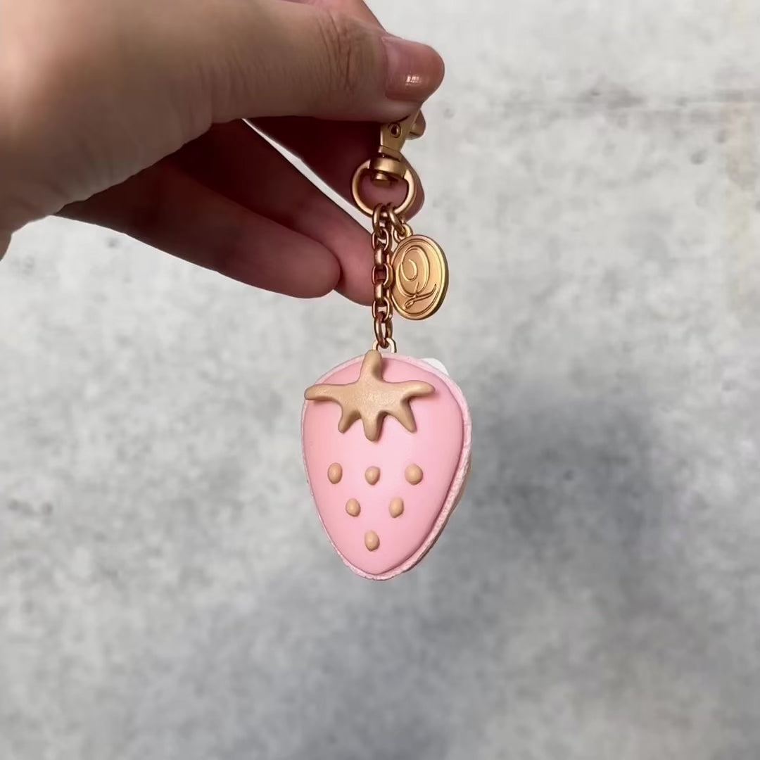 The Strawberry Macaron Bag Charm (Pink)【Japan Jewelry】 – Japan