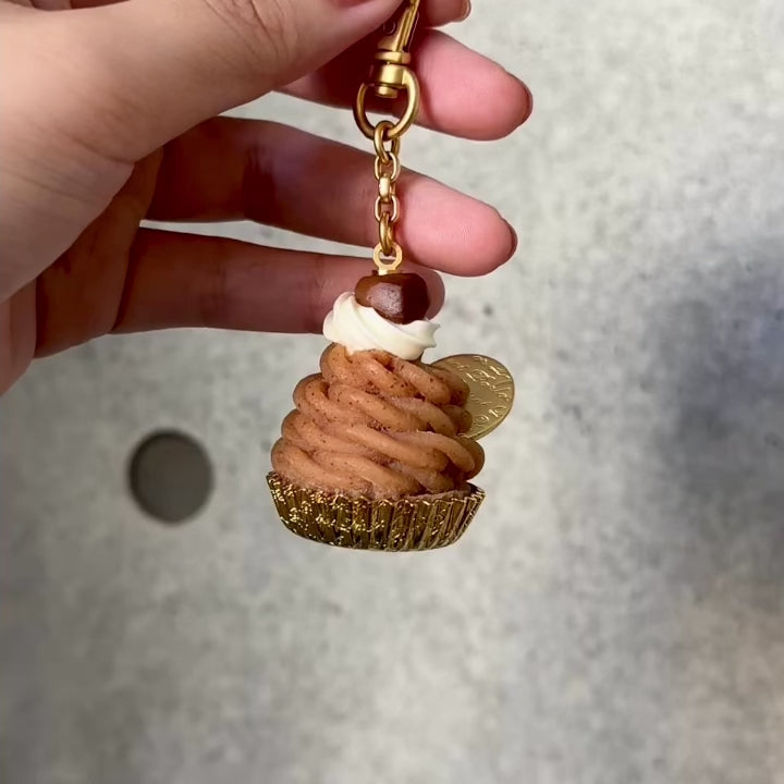 Japanese Chestnut Mont Blanc Cupcake Bag Charm【Japan Jewelry