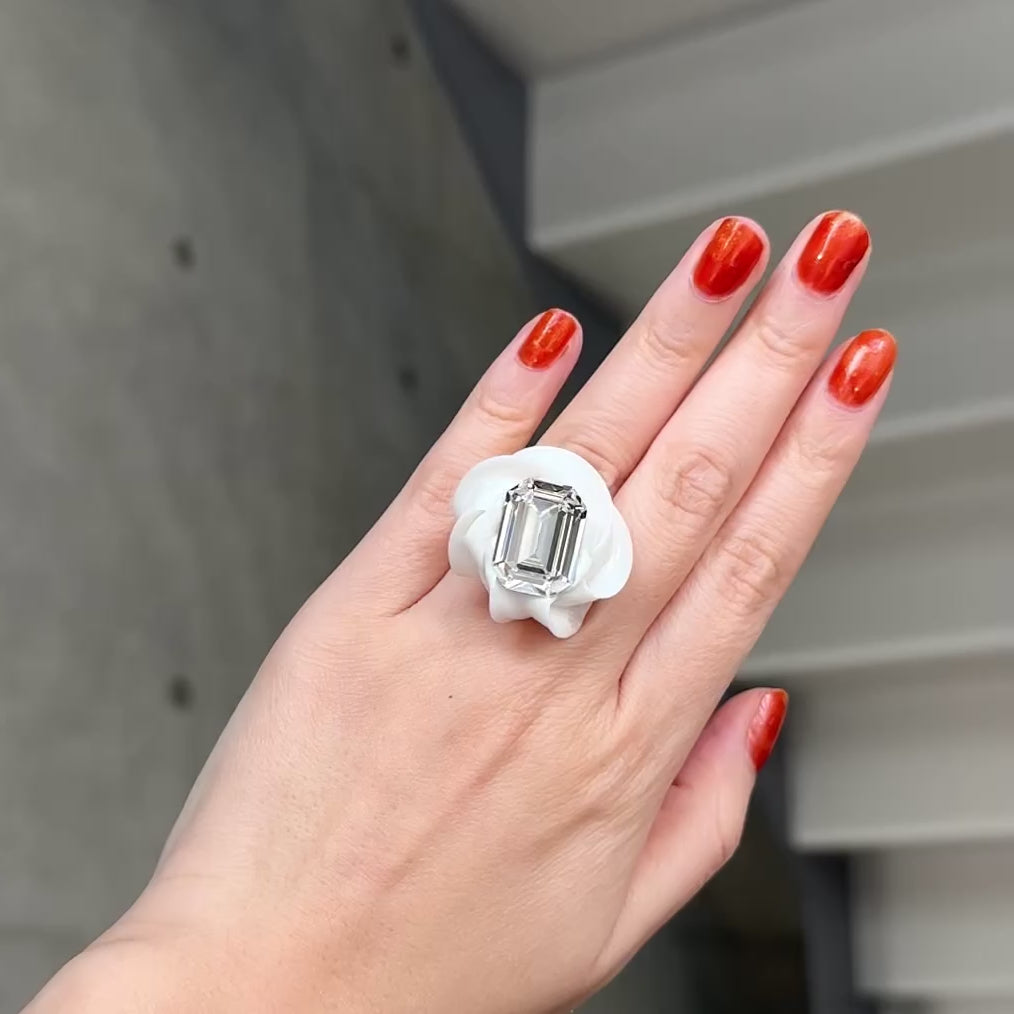 Jewel Whipped Cream Ring (White)【Japan Jewelry】 – Japan Jewelry