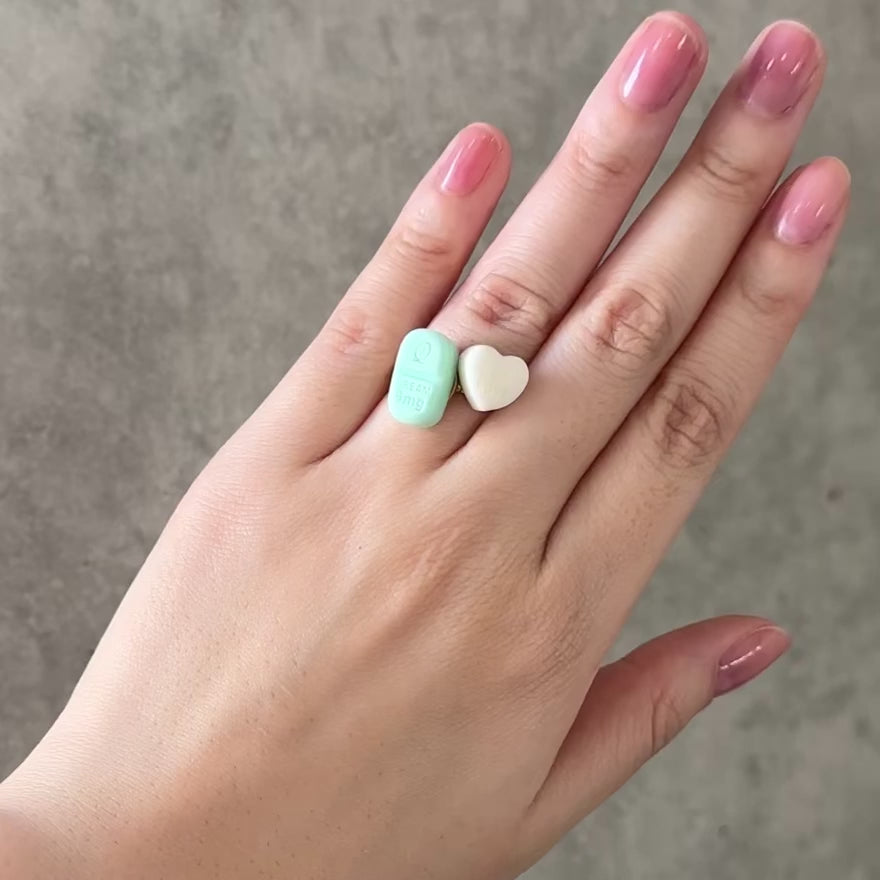 Love Tablet Ring (White)【Japan Jewelry】