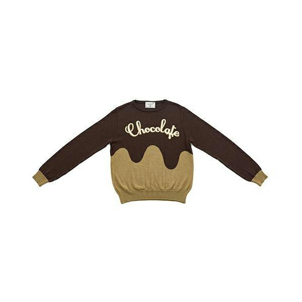Melty Chocolate Crew Neck Knit Sweater (Bitter)【Japan Jewelry】