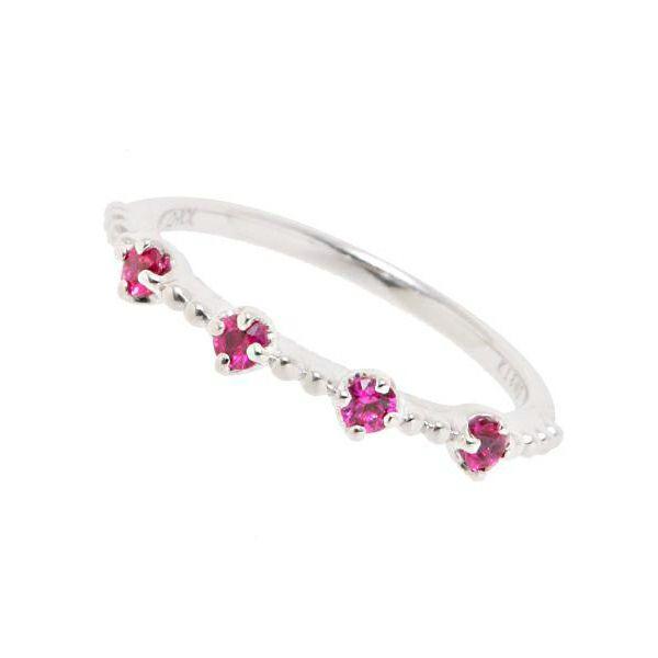 【10K-White Gold / Order Jewelry】Sparkling Strawberry Ring