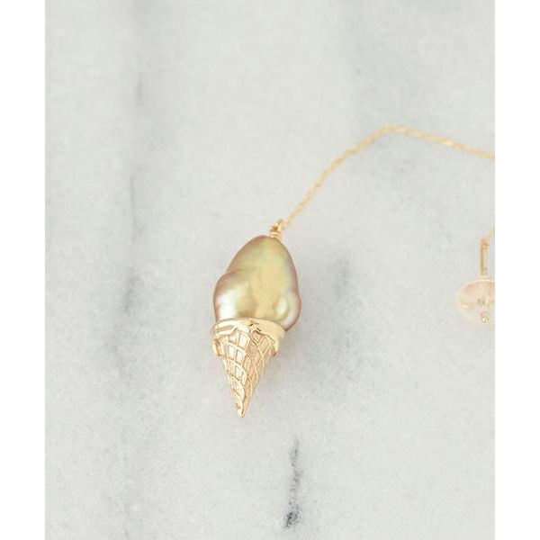 【10K Yellow Gold】Mocha Gelato Pierced Earring (1 Piece)