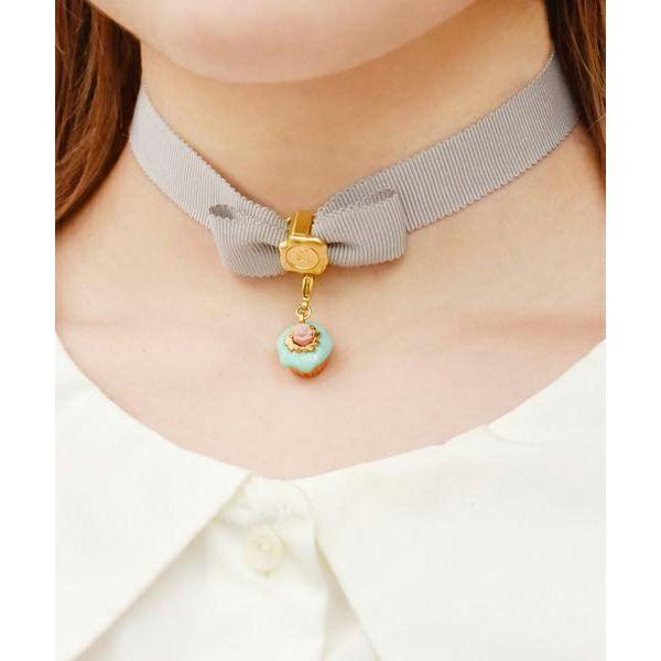 Selectable Happiness Grosgrain Ribbon Choker (Light Gray)【Japan Jewelry】