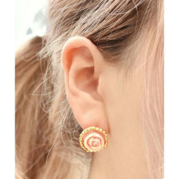 Sweet Rose Pierced Earrings (Pair)【Japan Jewelry】