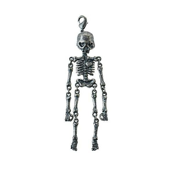 Dancing Skull Charm (Antique Silver)【Japan Jewelry】