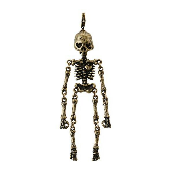 Dancing Skull Charm (Brown)【Japan Jewelry】