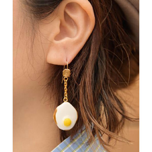 Fried Egg Pierced Earring (1 Piece)【Japan Jewelry】