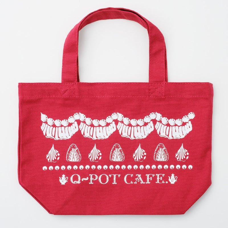 Q-pot CAFE. Whipped Cream & Strawberry Room Lunch Tote Bag (Red)