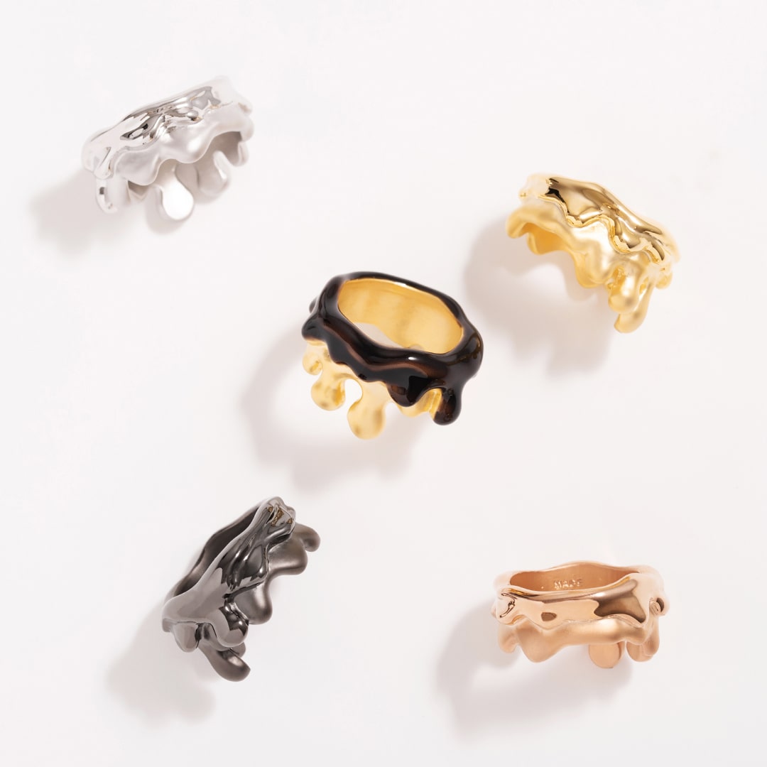 Melty Melt Ring (Black)【Japan Jewelry】