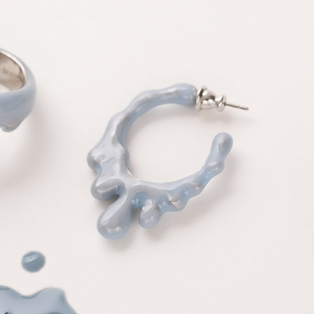 Melty Melt Hoop Earring (Pale Blue / 1 Piece)【Japan Jewelry】